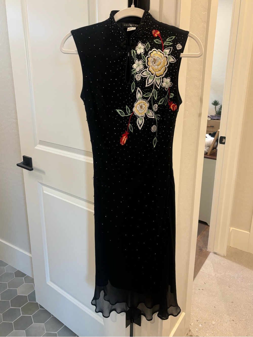 Sue Wong 100% Silk Qipao Style Dress